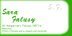 sara falusy business card